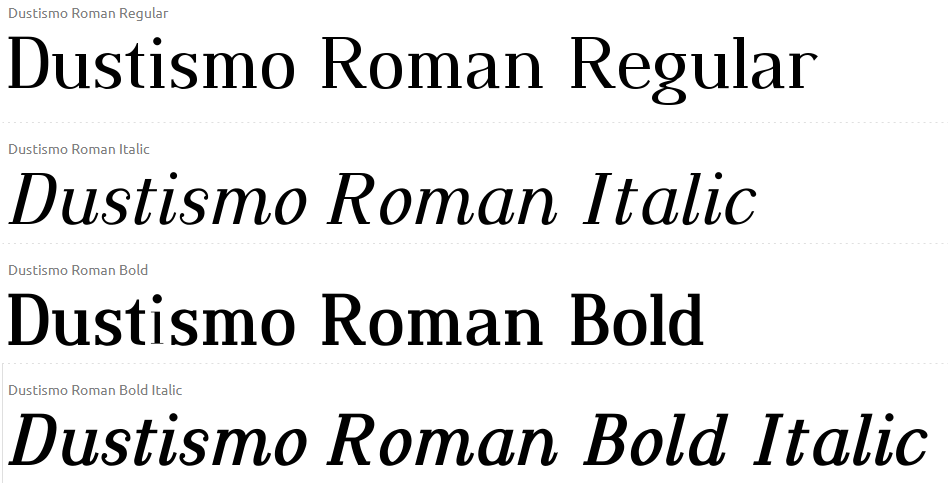 Dustismo roman font